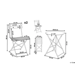 Beliani FIORI - Bistroset voor 2 - Roze - Staal Outlet