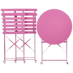 Beliani FIORI - Bistroset voor 2 - Roze - Staal Outlet