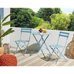 Beliani FIORI - Bistroset voor 2 - Zeeblauw - Staal Sale