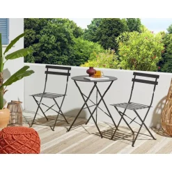 Beliani FIORI - Bistroset voor 2 - Zwart - Staal New
