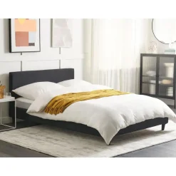 Beliani FITOU - Tweepersoonsbed - Zwart - 140 x 200 cm - Polyester Discount