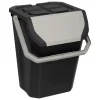 5five Afvalbak/vuilnis klepdeksel - kunststof - zwart - 37L Online