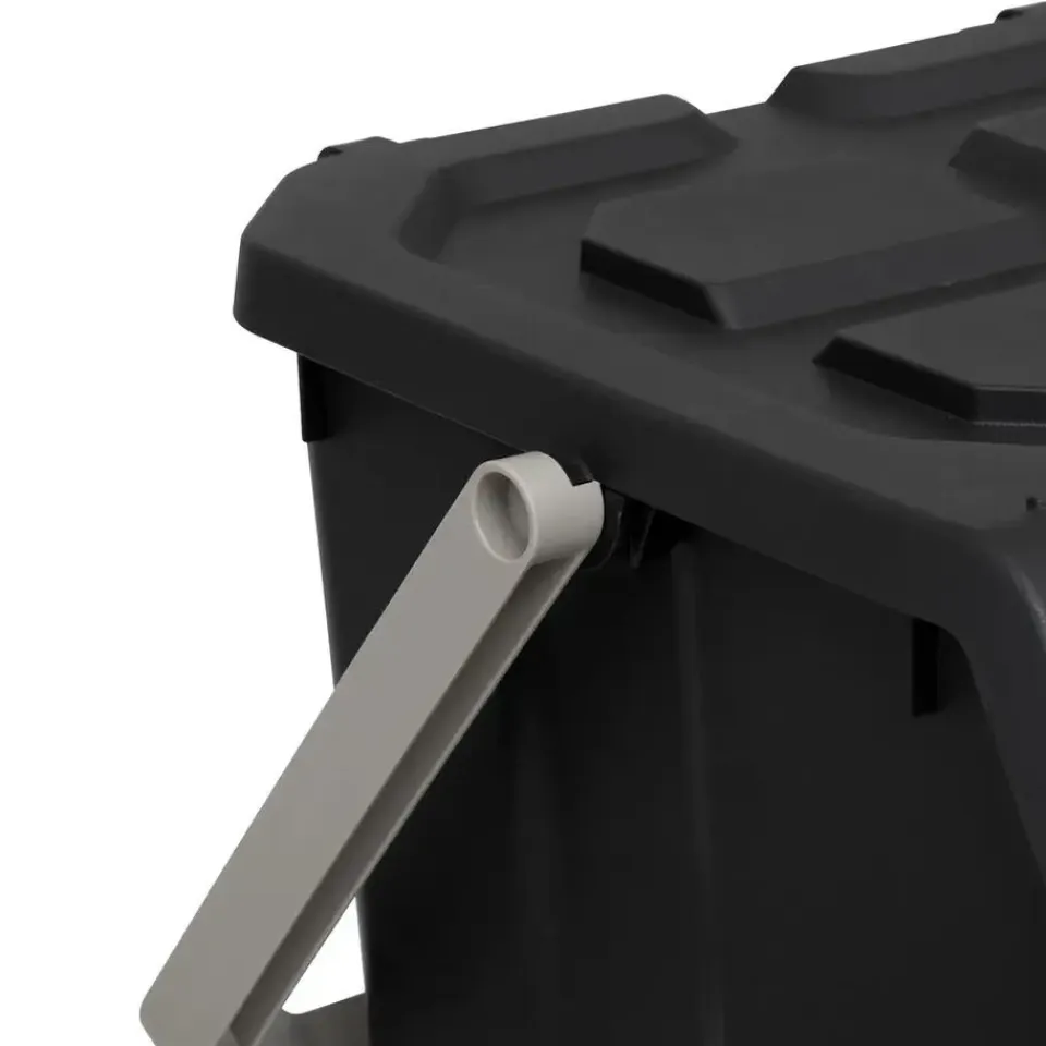 5five Afvalbak/vuilnis klepdeksel - kunststof - zwart - 37L Online