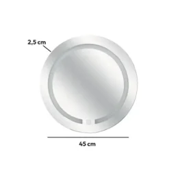 5five Badkamer wandspiegel LED - batterij - zilver - D45 cm New