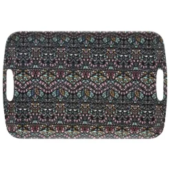 5five Design dienblad van melamine - 47 x 30 cm - flowers print antraciet Hot