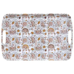 5five Design dienblad van melamine - 47 x 30 cm - flowers print wit Outlet