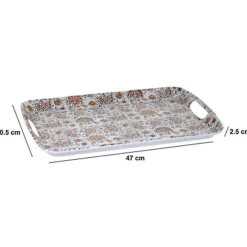 5five Design dienblad van melamine - 47 x 30 cm - flowers print wit Outlet