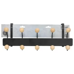5five Deurkapstok - zwart/beige - 10-haaks - B44 x H17 cm Best