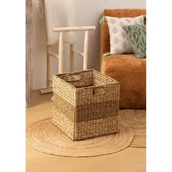 5five gevlochten opbergmand met handvaten - 38 x 38 x 38 cm