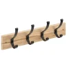 5five Kapstok rek voor wand/muur - lichtbruin/zwart - 4x ophanghaken Clearance