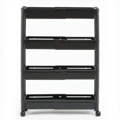 5five Keuken/badkamer trolley 4 laags - 37 x 15 x 79 cm - zwart Best