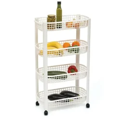 5five Keuken/badkamer trolley 4 laags - 46 x 25 x 79 cm - wit Online