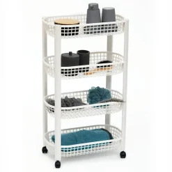 5five Keuken/badkamer trolley 4 laags - 46 x 25 x 79 cm - wit Online