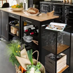 5five Keukentrolley - met lade - zwart/bruin - 87 x 58 x 48 cm Best