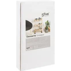 5five Keukentrolley/kast - bruin - hout - 82 x 42 x 30 cm - 3 niveaus - fruitkis Clearance