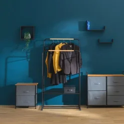 5five Kledingrek - dubbele stang - metaal - 82 x 50 x 153 cm Discount