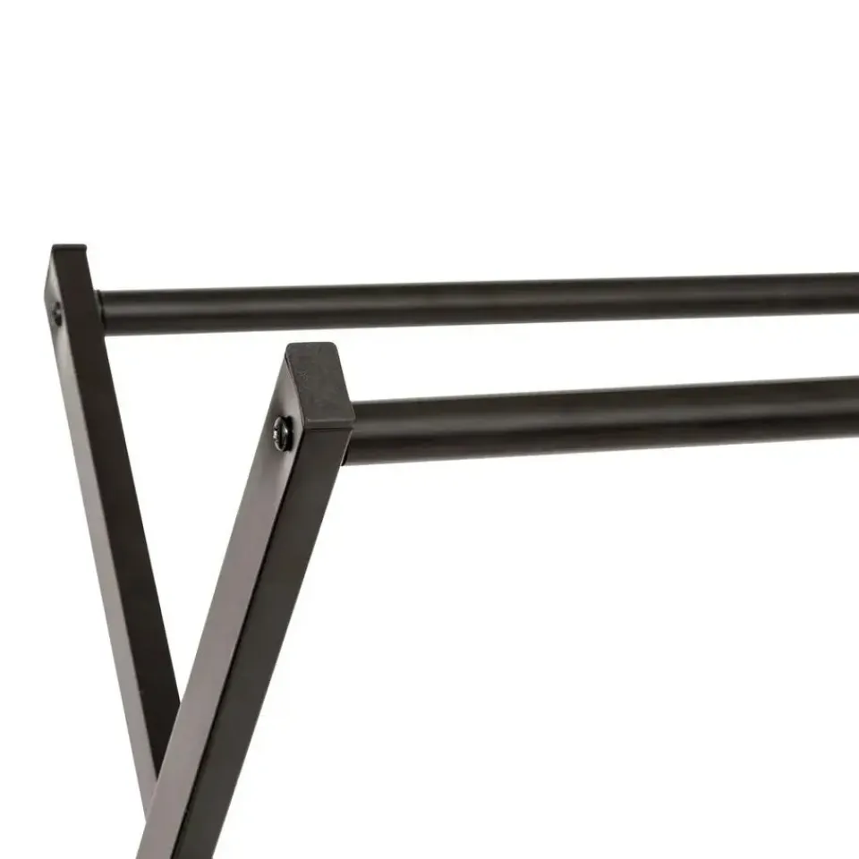 5five Kledingrek met dubbele stang - rvs - zwart - 98x42x145 cm Discount