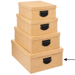 5five Opbergdoos/box - goudgeel - L39xB30xH16 cm - Stevig karton Online