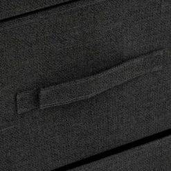 5five Opbergkast - 3x mand - 43x30x73cm - hout/stof donkergrijs New