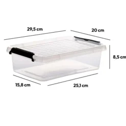 5five Opbergkist met deksel - Clip Box - 3L - 29x20x8 cm Sale