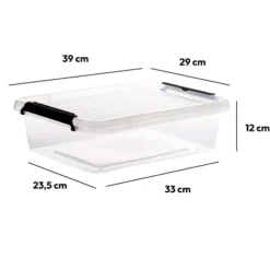 5five Opbergkist met deksel - Clip Box - 8,5L - 39x29x12 cm Discount
