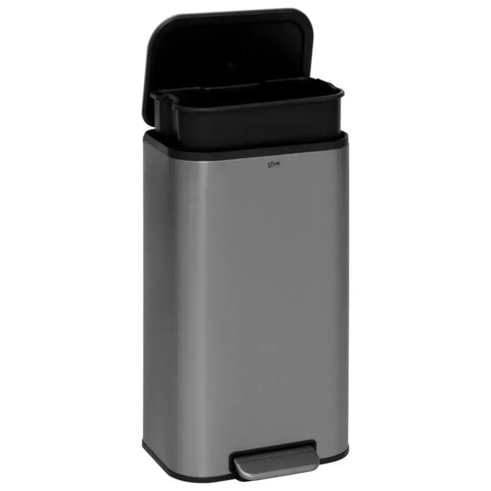 5five Pedaalemmer Norvik - zilver - rvs - 30L - 36 x 30 x 61 cm Online