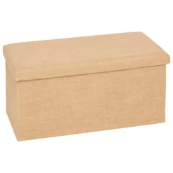 5five Poef/hocker - opbergbox - beige - PU/MDF - 38 x 76 cm New
