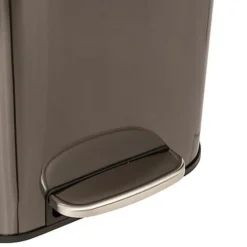 5five Prullenbak/pedaalemmer - titanium - metaal - 30 liter Hot