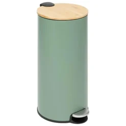 5five Prullenbak/pedaalemmer Bamboe - groen - 30L - 60 cm Discount