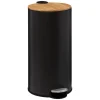 5five Prullenbak/pedaalemmer Bamboe - zwart - 30L - 38 x 29 x 60 cm Best