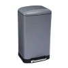 5five Prullenbak/pedaalemmer - grijs - metaal - 30 liter - 34 x 61 cm Clearance