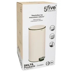 5five Prullenbak/pedaalemmer - beige - metaal - 30 liter Online