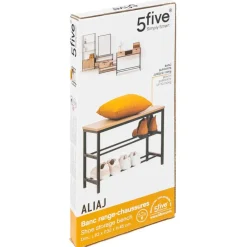 5five Schoenenrek/kastje - zwart/bruin - 6 paar schoenen - metaal Hot