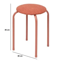 5five Stapelbaar zit krukje - metaal/polyester - roze New