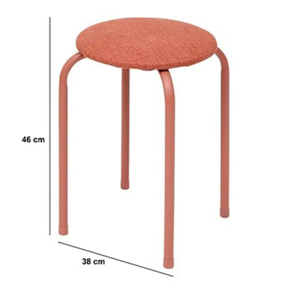 5five Stapelbaar zit krukje - metaal/polyester - roze New