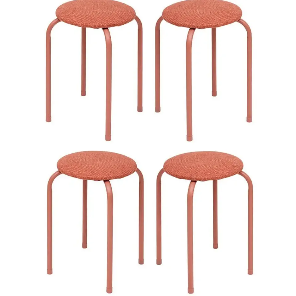 5five Stapelbaar zit krukje - metaal/polyester - roze New