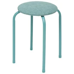 5five Stapelbaar zit krukje - metaal/polyester - blauw Clearance