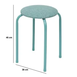 5five Stapelbaar zit krukje - metaal/polyester - blauw Clearance