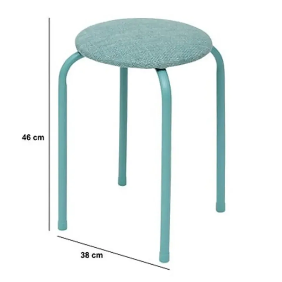 5five Stapelbaar zit krukje - metaal/polyester - blauw Clearance