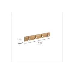 5five Wandkapstok - lichtbruin - 4x ophanghaken - B40 cm Discount