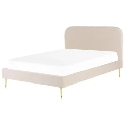 Beliani FLAYAT - Tweepersoonsbed - Beige - 140 x 200 cm - Fluweel Hot