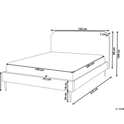 Beliani FLAYAT - Tweepersoonsbed - Beige - 140 x 200 cm - Fluweel Hot