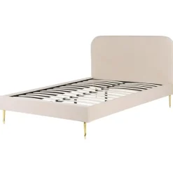 Beliani FLAYAT - Tweepersoonsbed - Beige - 140 x 200 cm - Fluweel Hot