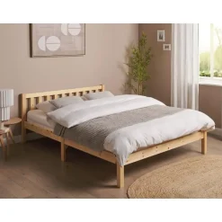 Beliani FLORAC - Bed - Lichthout - 140 x 200 cm - Dennenhout Online