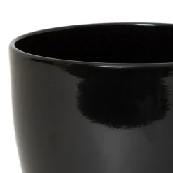 Floran Bloempot/plantenpot Boule - zwart - keramiek - 25 x 22 cm Clearance