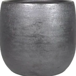 Floran Plantenpot Mira - keramiek - zwart - 18 x 16 cm Outlet