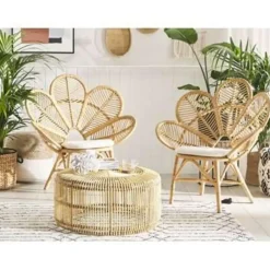 Beliani FLORENTINE / LIMNI - Bistroset voor 2 - Natuurlijk - Rotan Outlet