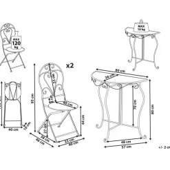 Leen Bakker FOLELLI - Bistroset - Lichtbeige - IJzer Clearance