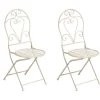 Leen Bakker FOLELLI - Set van 2 tuinstoelen - Lichtbeige - IJzer Outlet