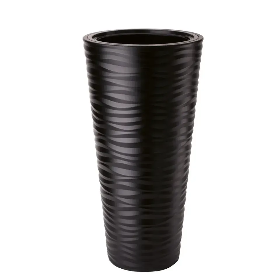 Form Plastic Plantenpot rond - kunststof - zwart - D40 x H79 cm Best